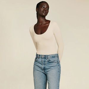 Nuuds Long Sleeve Scoop Neck Bodysuit NWOT